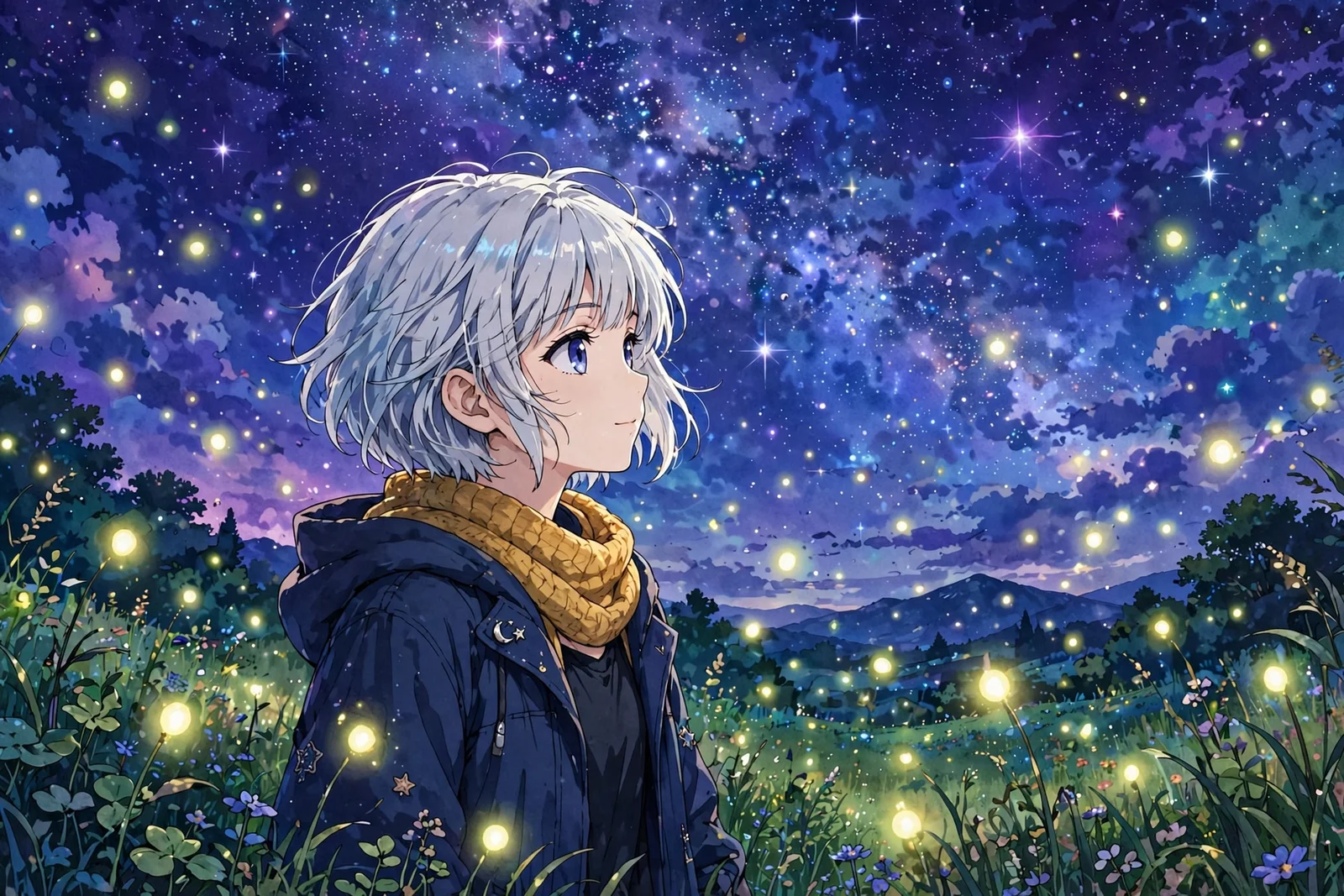 星降る夜の銀髪少女と蛍の光 - 4