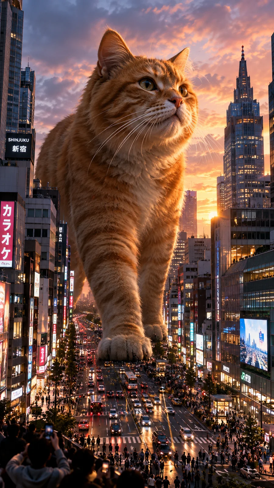 東京の街を歩く巨大猫 - 12