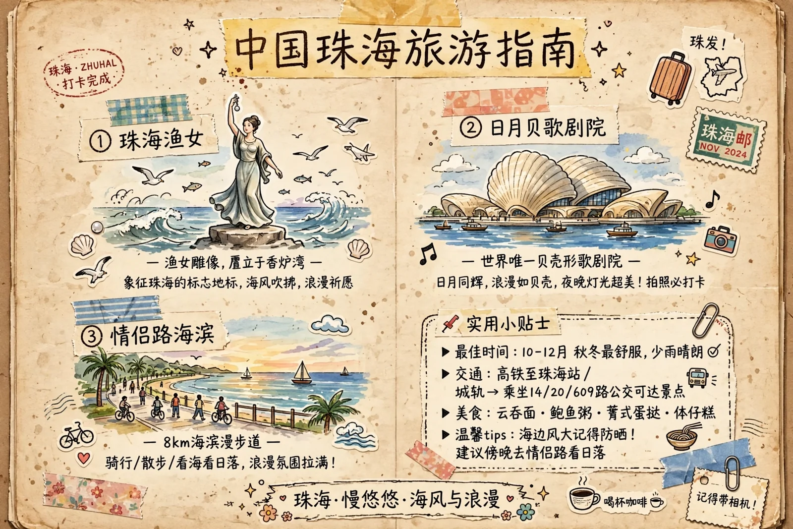水彩イラスト入り旅のトラベルジャーナル - 3