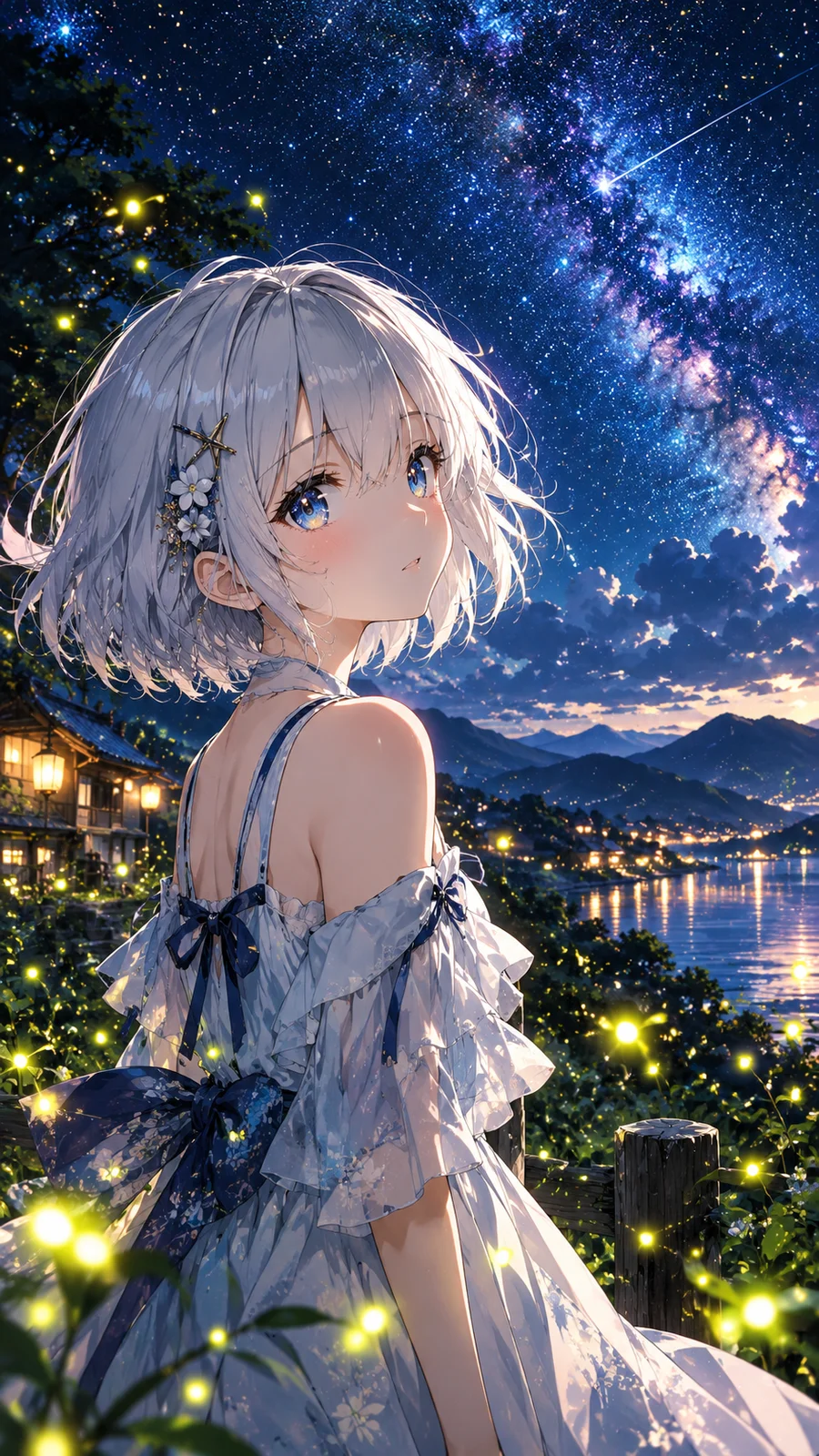 星降る夜の銀髪少女と蛍の光 - 2