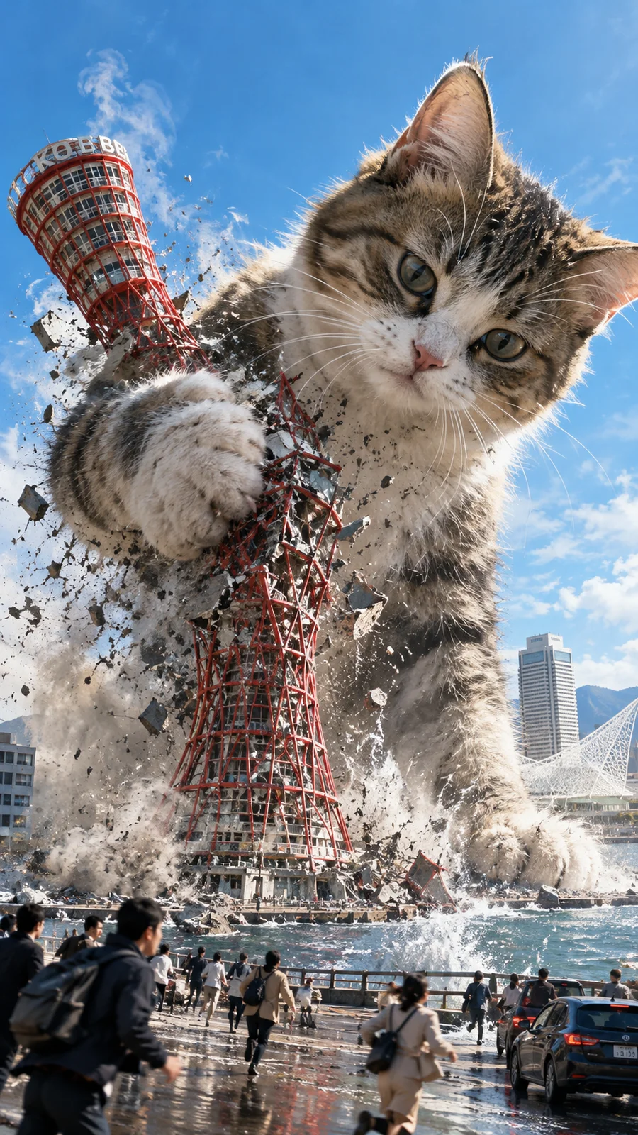 都市に現れた巨大ふわもこ猫＆犬（テンプレート） - 3