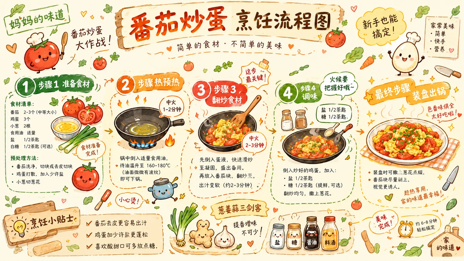 手描きイラストのレシピ＆クッキング図解