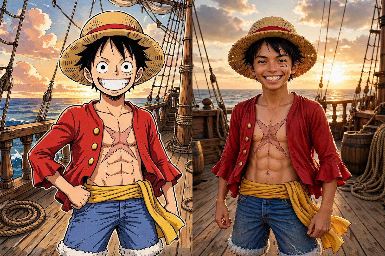 ルフィ手描きスケッチと実写の共演 - 3